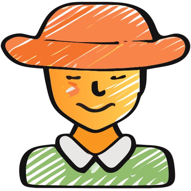 Vector una mujer bonita icon doodle offset fill