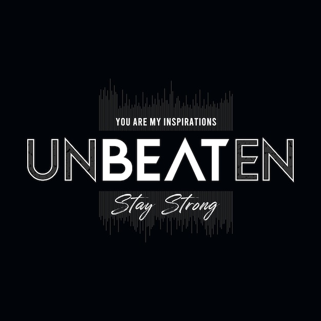 Unbeaten typography for print t shirt and other uses Premium Vector