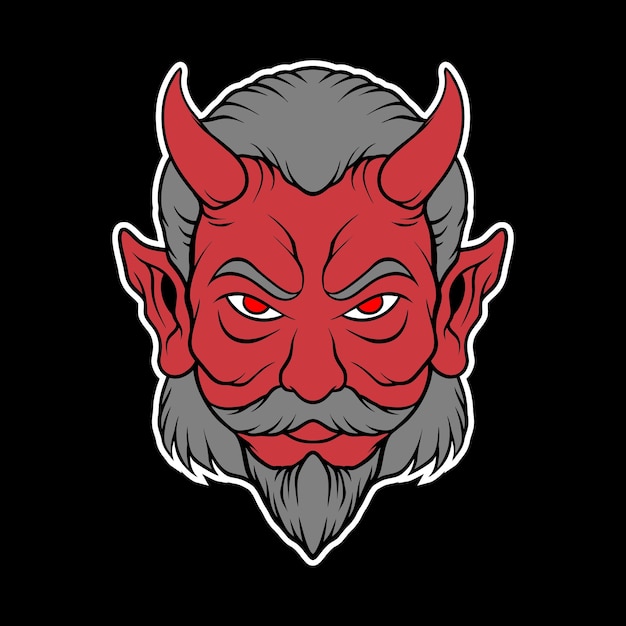 Vector uncle demon head for biker