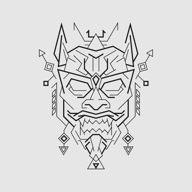 Vector uncle oni mask