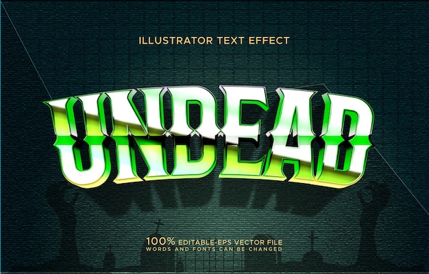 Vector undead editable text effect