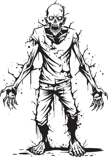 Undead Incarnation Full Body Impression Zombie Stride Vector Design