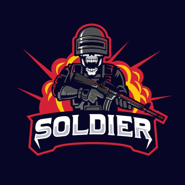 Vector undead soldier mascot logo