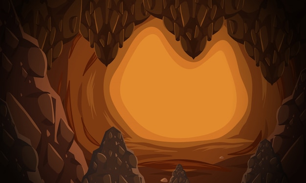 A underground cave scene