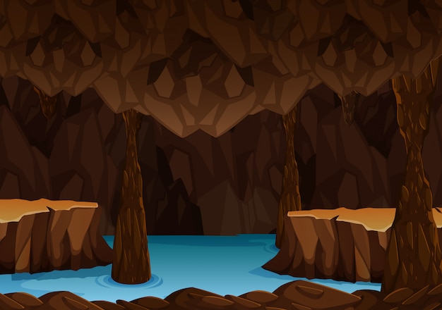 Underground cave with water