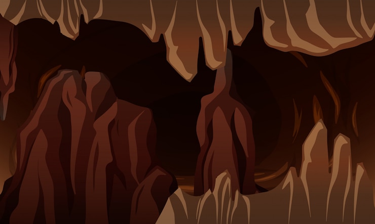 Vector a underground dark cavern