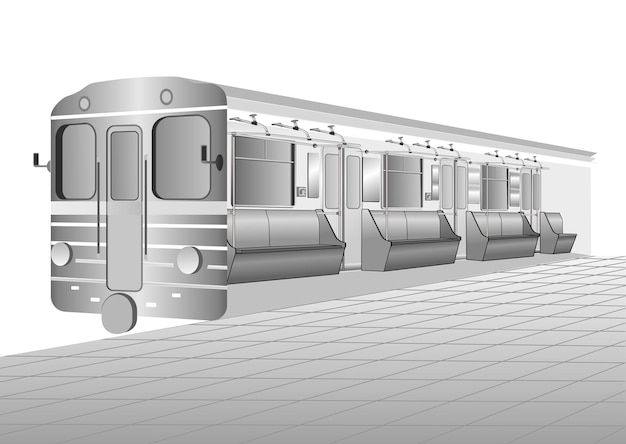 Underground metropolitan carriage vector