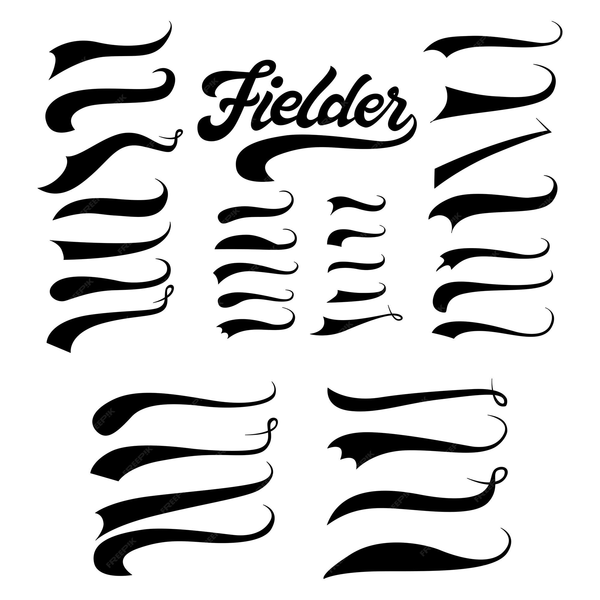 Premium Vector  Underline swishes tail collection swoosh element for sport  logo design vector hand drawn illustratio