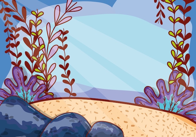 Vector undersea scenery cartoon