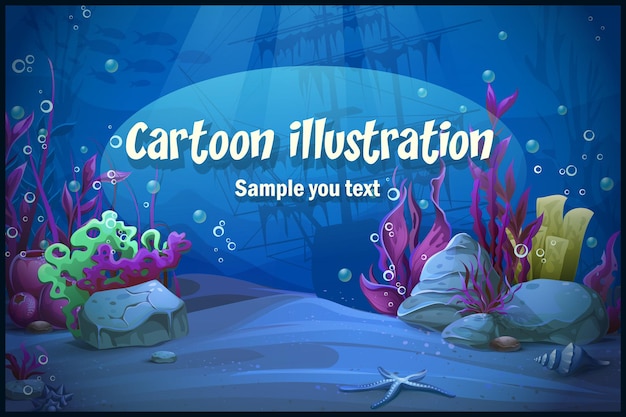 Vector undersea world in blue theme