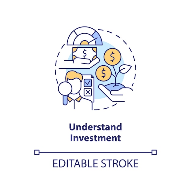 Understand investment concept icon