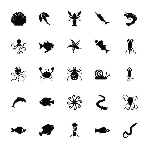 Underwater Animals Glyph