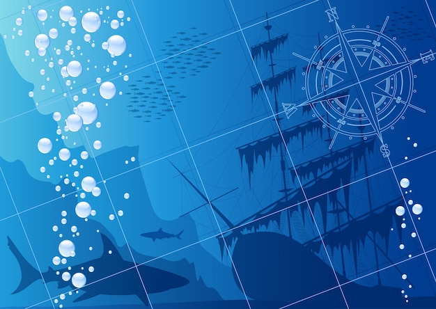 Vector underwater background