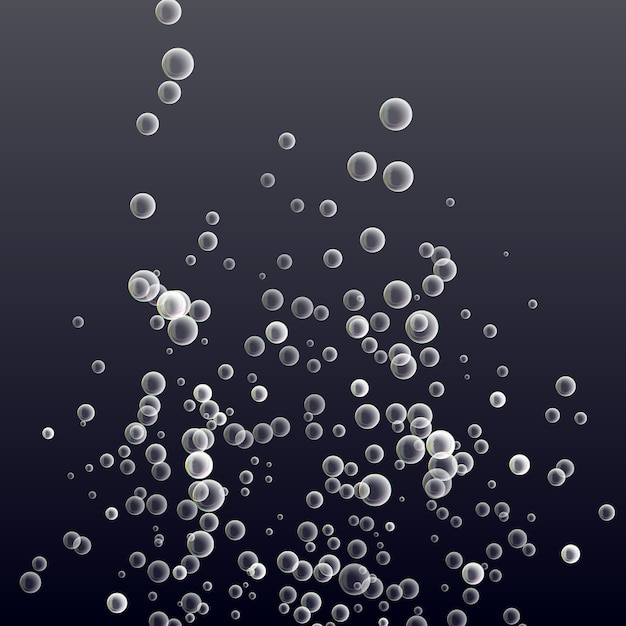 Vector underwater fizzing air bubbles background