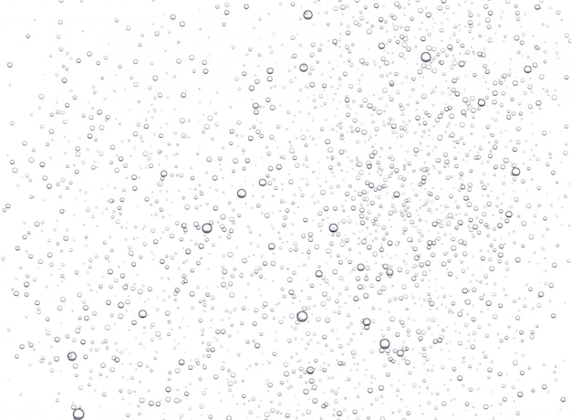 Vector underwater fizzing bubbles, soda or champagne carbonated drink, sparkling water isolated on white background.