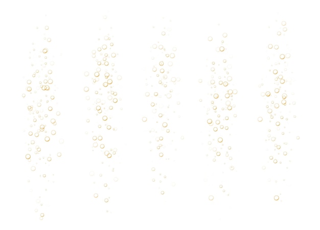 Vector underwater fizzing bubbles soda or champagne carbonated drink sparkling water