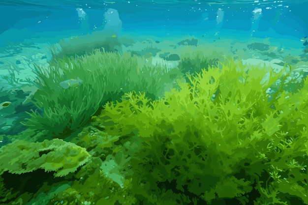 Vector underwater landscape and vector art background