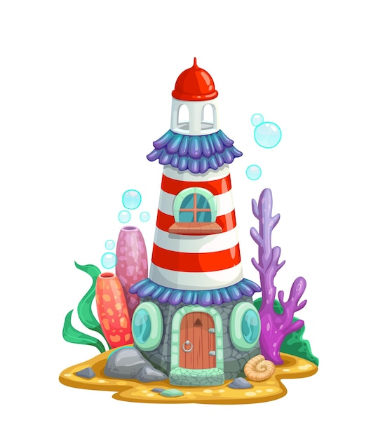 Underwater lighthouse or beacon house building