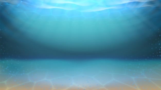 水中海砂底と泡