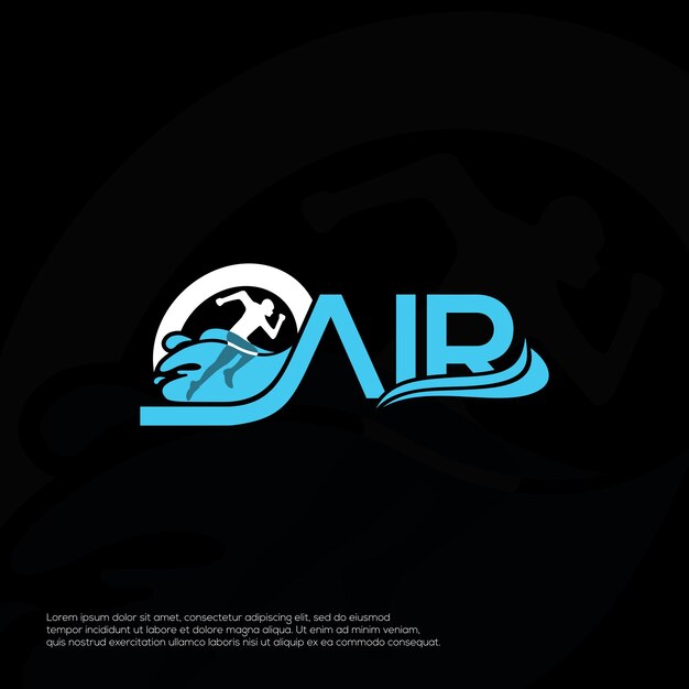 Vector underwater treadmill logo design vector