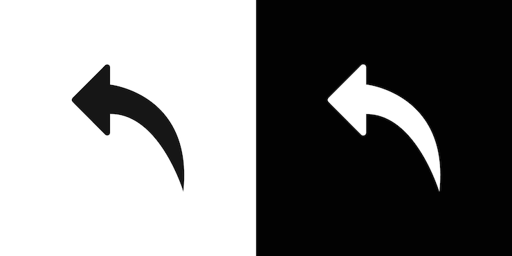 Vector undo arrow sign icon black line art vector logo set