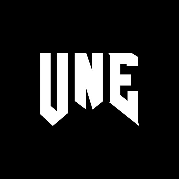 UNEのロゴデザイン 黒と白の色の組み合わせ UNEロゴ UNEベクトル UNEデザイン UNEアイコン UNEアルファベット UNEタイポグラフィー ロゴデザイン