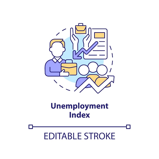 Unemployment index concept icon