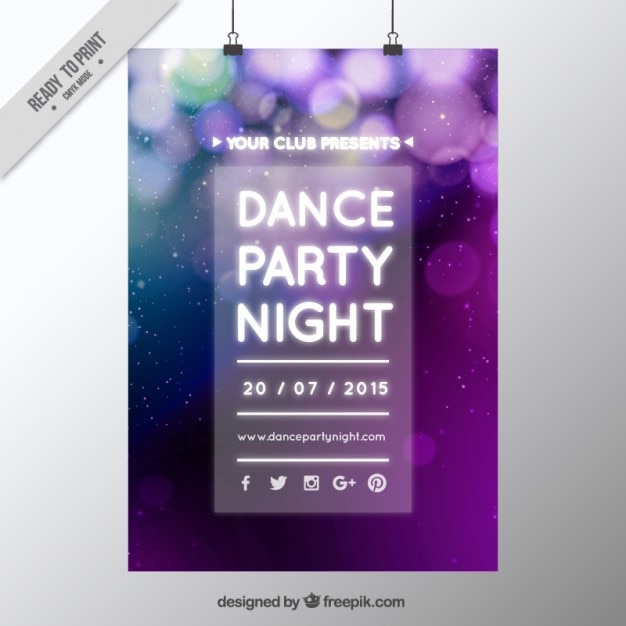 Vector unfocused party poster with bokeh effect