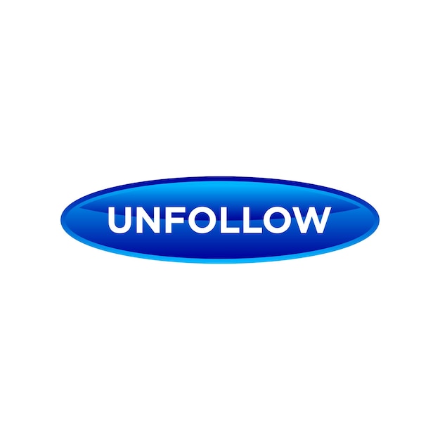 Unfollow button website vector template