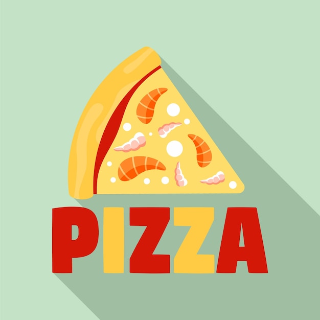 Unhealthy pizza slice logo flat illustration of unhealthy pizza slice vector logo for web design