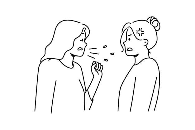 Нездоровая женщина кашляет рядом с другом