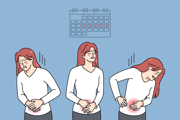 Unhealthy woman suffer from painful periods