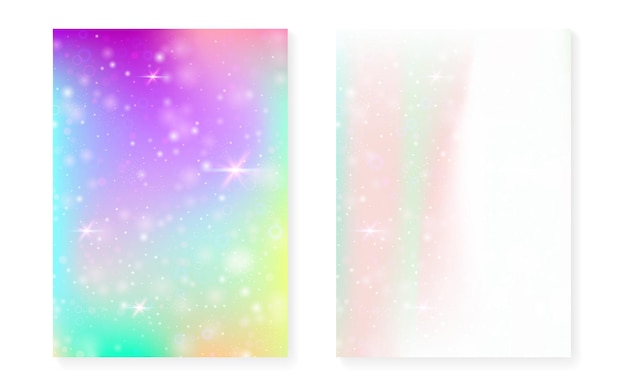 Unicorn background with kawaii magic gradient princess rainbow