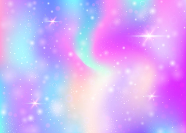 Vector unicorn background with rainbow mesh