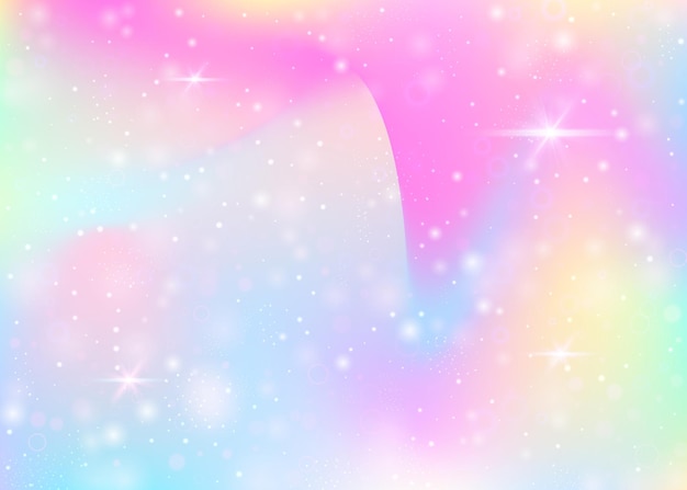 Vector unicorn background with rainbow mesh