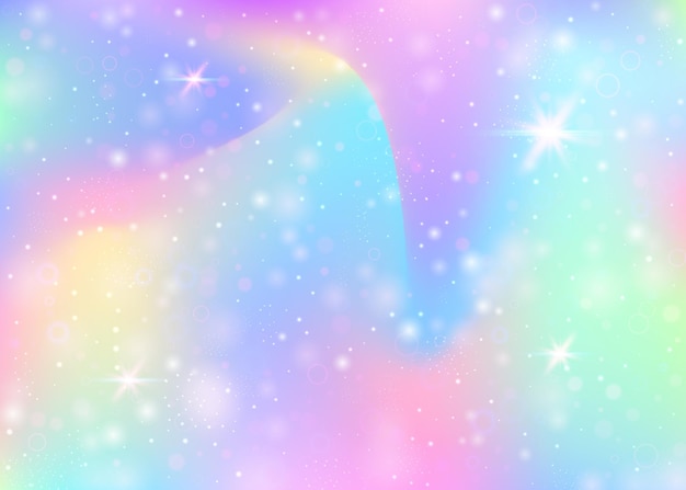 Vector unicorn background with rainbow mesh