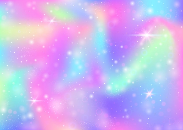 Vector unicorn background with rainbow mesh