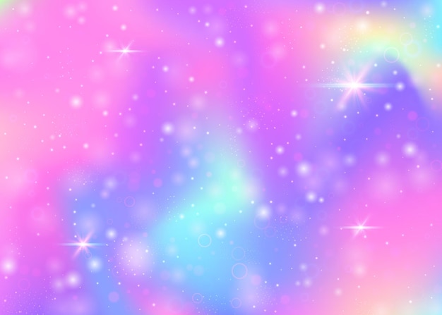 Vector unicorn background with rainbow mesh