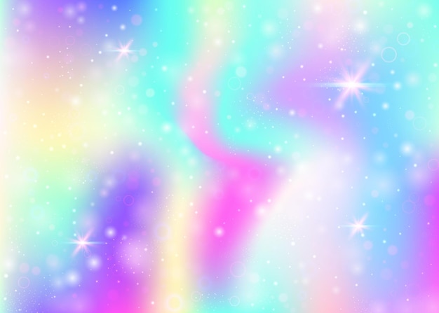 Vector unicorn background with rainbow mesh