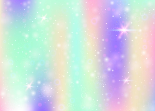 Vector unicorn background with rainbow mesh