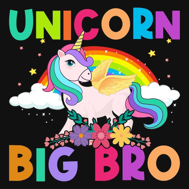 Unicorn big bro tshirt design