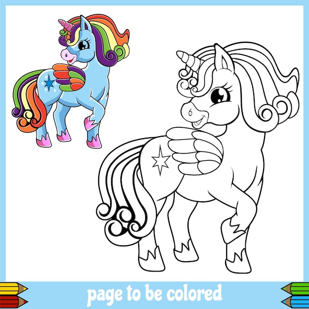 Unicorn blue coloring pictures