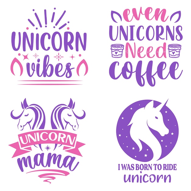 Vector unicorn bundle design