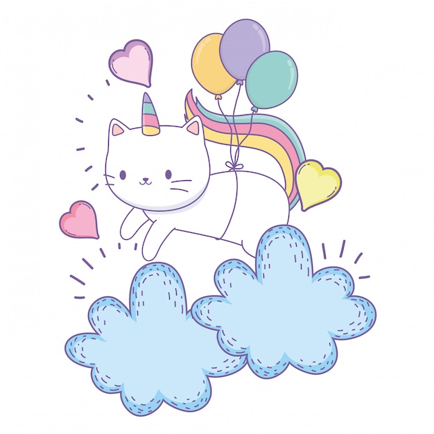 Unicorn cat cartoon  