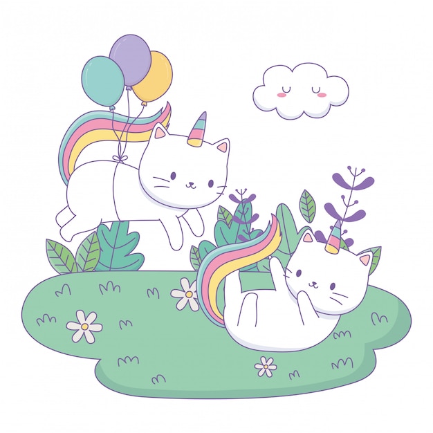 Unicorn cats cartoons