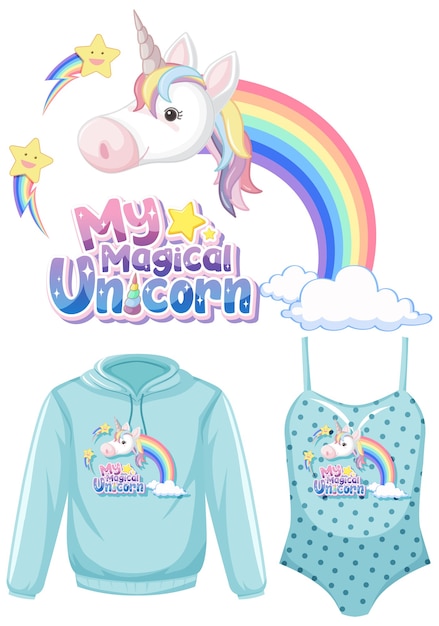 Unicorno sui vestiti mock up