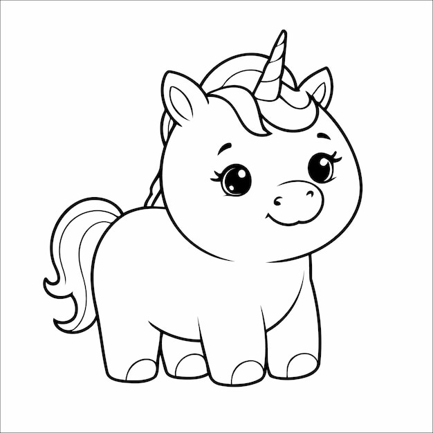 Unicorn Coloring Page Drawing For Toddlers