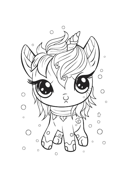 Premium Vector  Unicorn coloring page for kids