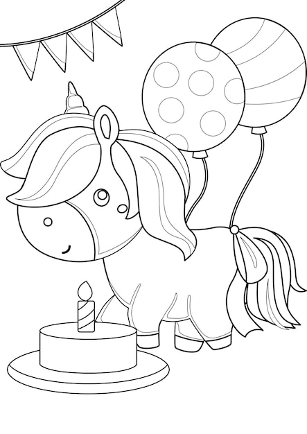 Unicorn coloring pages for kids and adult