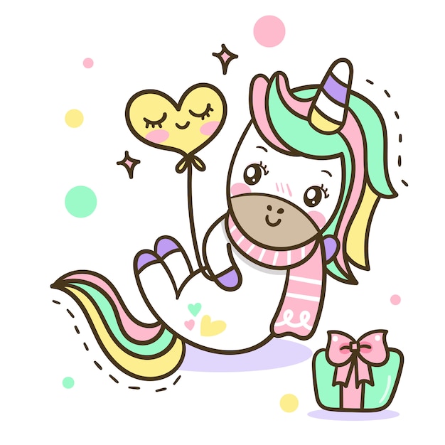 Unicorn cute cartoon illustration